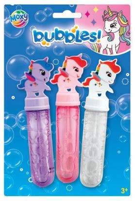 Moxy 3 db-os buborékfújó szett, unikornisok Grafix