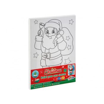   Moxy vászonkép kifestő 3 színnel és ecsettel 20x15 cm, Mikulás Grafix