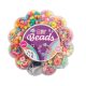 Szivárványos és pasztell színű gyöngyfűző készlet virág alakú dobozban Grafix