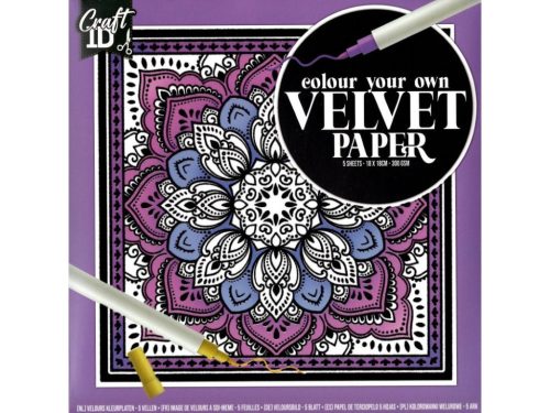 CraftID bársonyszínező 18x18cm 5 lapos, lila CraftArt