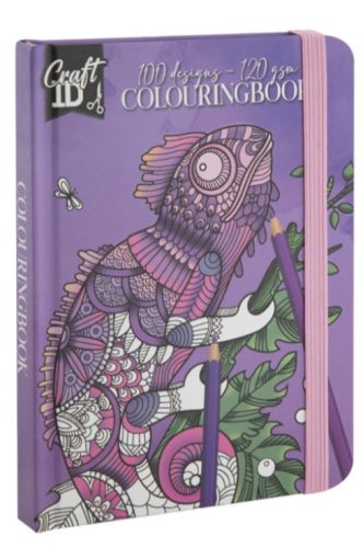 CraftID Színezőfüzet gumiszalaggal 50 lapos, lila CraftArt