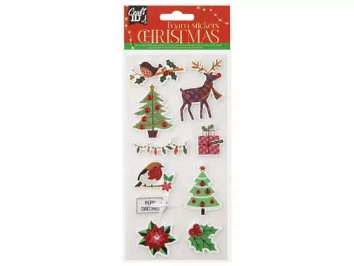 CraftID karácsonyi szivacs matrica szett, Rénszarvas CraftArt