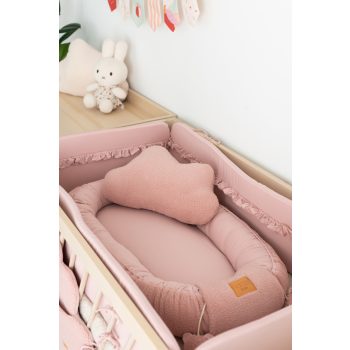 Naras Kids teddy babafészek - pasztell rózsaszín