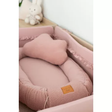 Naras Kids teddy babafészek - pasztell rózsaszín