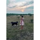 Púderrózsaszín fodros nyakú anya - lánya ruha / Gyerek Púderrózsaszín fodros nyakú anya - lánya ruha / Gyerek