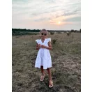 Fehér fodros nyakú anya - lánya ruha / Gyerek