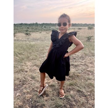 Fekete fodros nyakú anya - lánya ruha / Gyerek