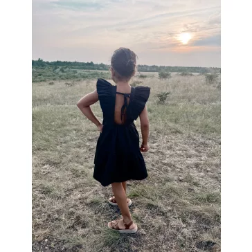 Fekete fodros nyakú anya - lánya ruha / Gyerek