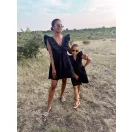 Fekete fodros nyakú anya - lánya ruha / Gyerek