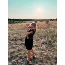 Fekete fodros anya - lánya nyári ruha / Gyerek