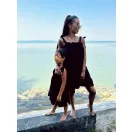 Fekete lenge megkötős anya - lánya szett / Gyerek Fekete lenge megkötős anya - lánya szett / Gyerek