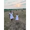 Fehér fodros nyakú anya - lánya ruha / Felnőtt
