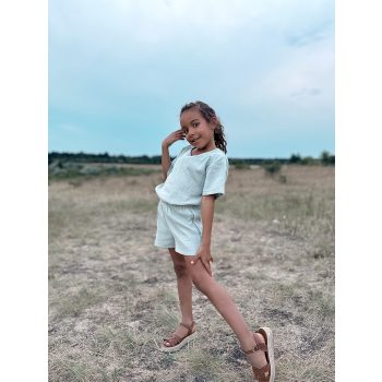 Kétrészes muszlin LÁNY szett  - MENTA