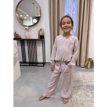 Őszi kétrészes gyerek szett - Bézs/púder