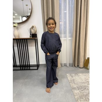 Őszi kétrészes gyerek szett - Sötét farmer