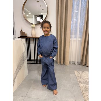 Őszi kétrészes gyerek szett - Világos farmer