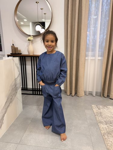 Őszi kétrészes gyerek szett - Világos farmer