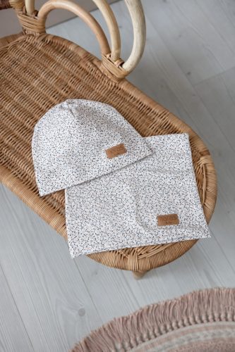 Tavaszi pamut sapka - fehér pöttyös