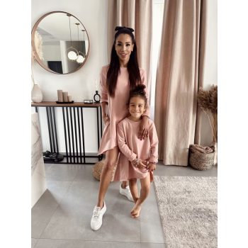 Púder rózsaszín oversized anya - lánya ruha / Felnőtt