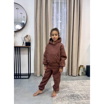   Csokoládé kapucnis anya - gyerek unisex melegítő szett / Gyerek - akár névre szóló hímzéssel