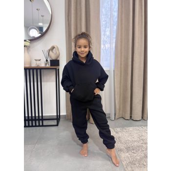   Fekete kapucnis anya - gyerek unisex melegítő szett / Gyerek - akár névre szóló hímzéssel