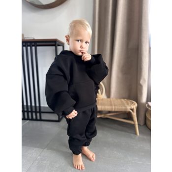   Fekete kapucnis anya - gyerek unisex melegítő pulcsi / Gyerek - akár névre szóló hímzéssel