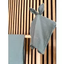 Pasztell zöld nyuszifüles textil szundikendő - akár névre szóló hímzéssel
