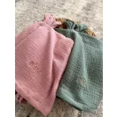 Púder rózsaszín nyuszifüles textil szundikendő - akár névre szóló hímzéssel