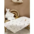 Levél mintás nyuszifüles textil szundikendő - akár névre szóló hímzéssel 