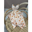 Virágos nyuszifüles textil szundikendő - akár névre szóló hímzéssel 