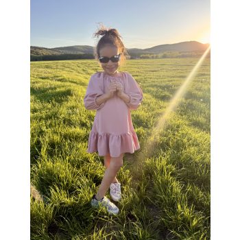 Rózsaszín fodros anya - lánya ruha / Gyerek