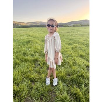 Bézs fodros anya - lánya ruha / Gyerek