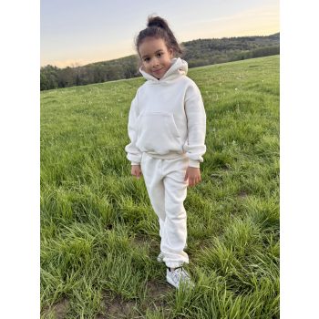   Krém kapucnis anya - gyerek unisex melegítő szett / Gyerek - akár névre szóló hímzéssel