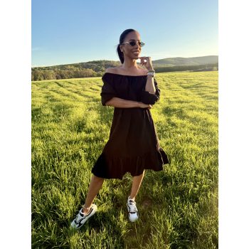 Fekete fodros anya - lánya ruha / Felnőtt