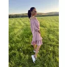 Rózsaszín fodros anya - lánya ruha / Felnőtt