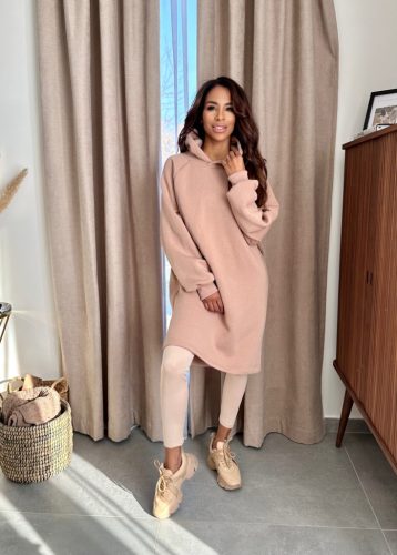 Bézs anya - gyerek  pulcsiruha / Felnőtt 