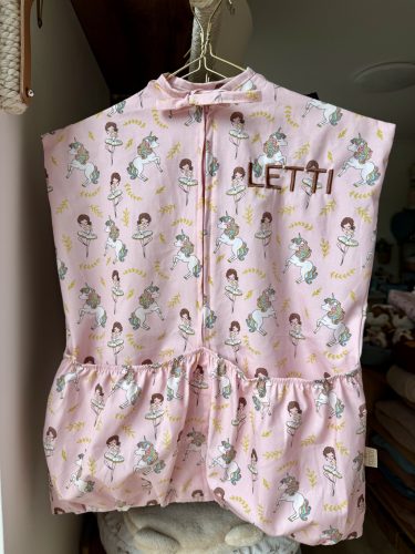 Ovis zsák  nagy gumis zsebekkel - BALERINÁS UNIKORNISOS - akár névre szólóan is